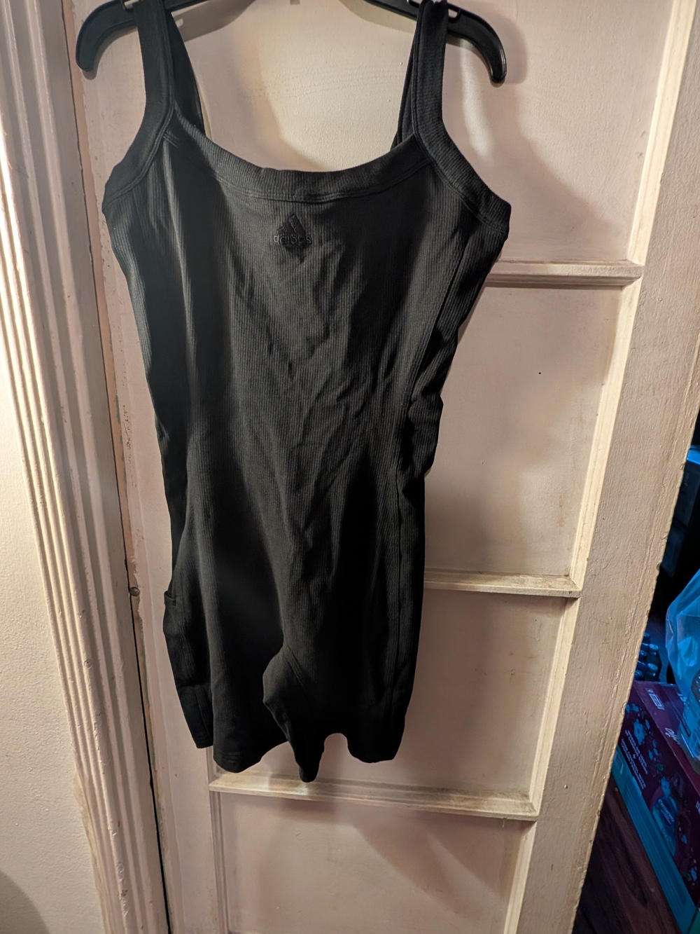 adidas Black Ribbed Bodysuit Tank